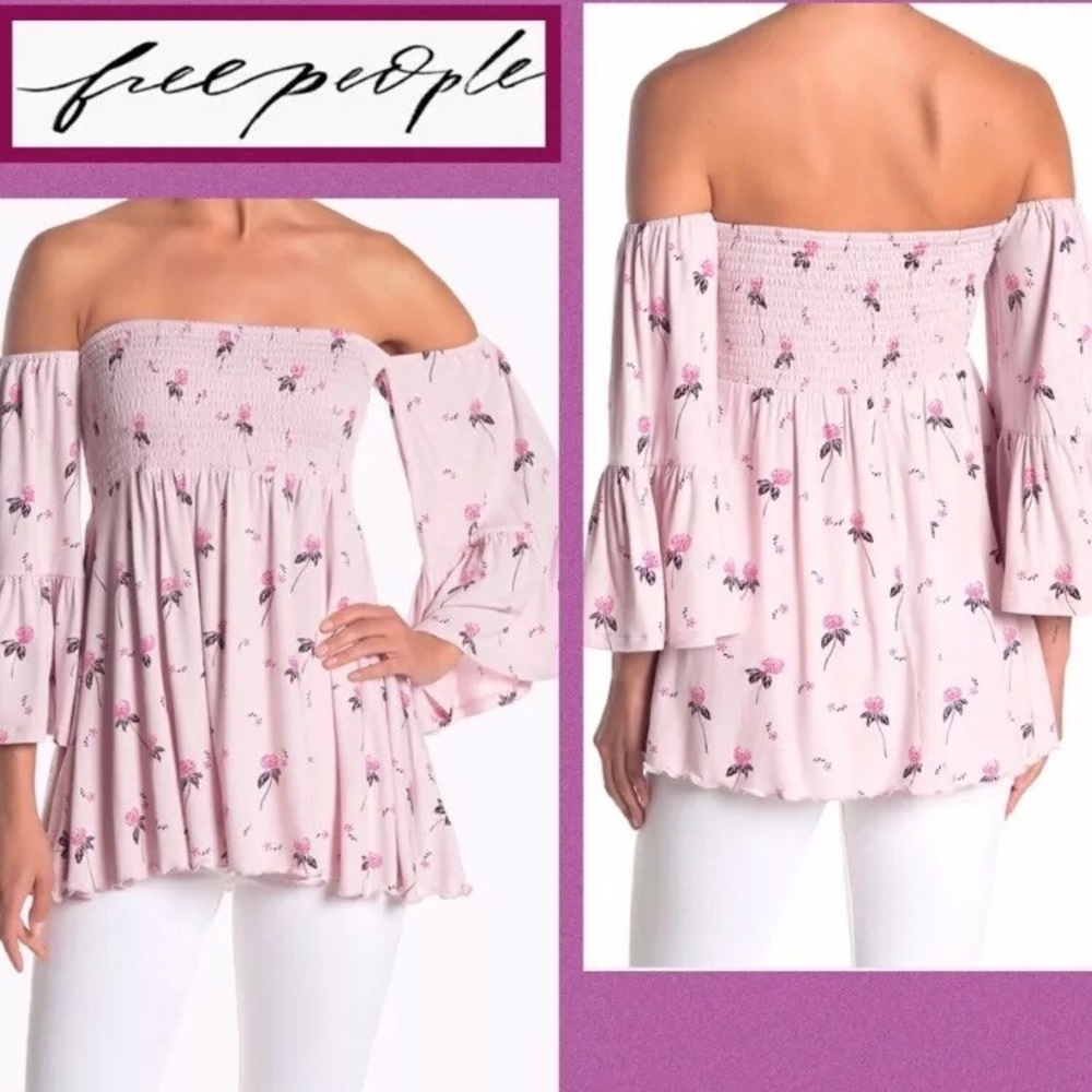 Free People Womens Pink Size Small Smocked Floral
